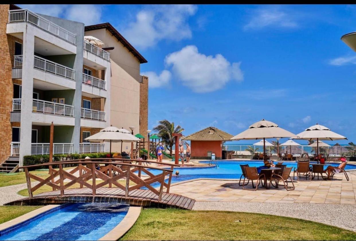 Apartamento Vista Total Do Mar Uma Cobertura A 400M Do Beach Park No Porto Das Dunas Aquiraz Condominio Terramaris Piscina Ampla Parque Infantil Sauna Estacionamento Privado ภายนอก รูปภาพ